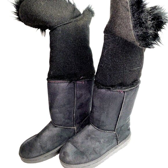 Valpeak Women's Faux Fur Boots Winter Mid-Calf Snow Boots Fuzzy Fluffy Size6.5 - Picture 9 of 11